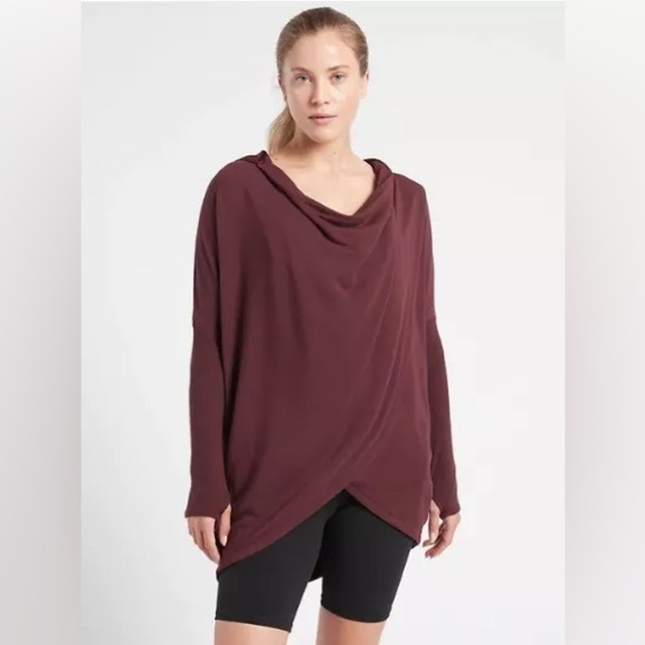 Athleta • Purana Wrap Sweatshirt In Decadent Chocolate - Picture 1 of 11